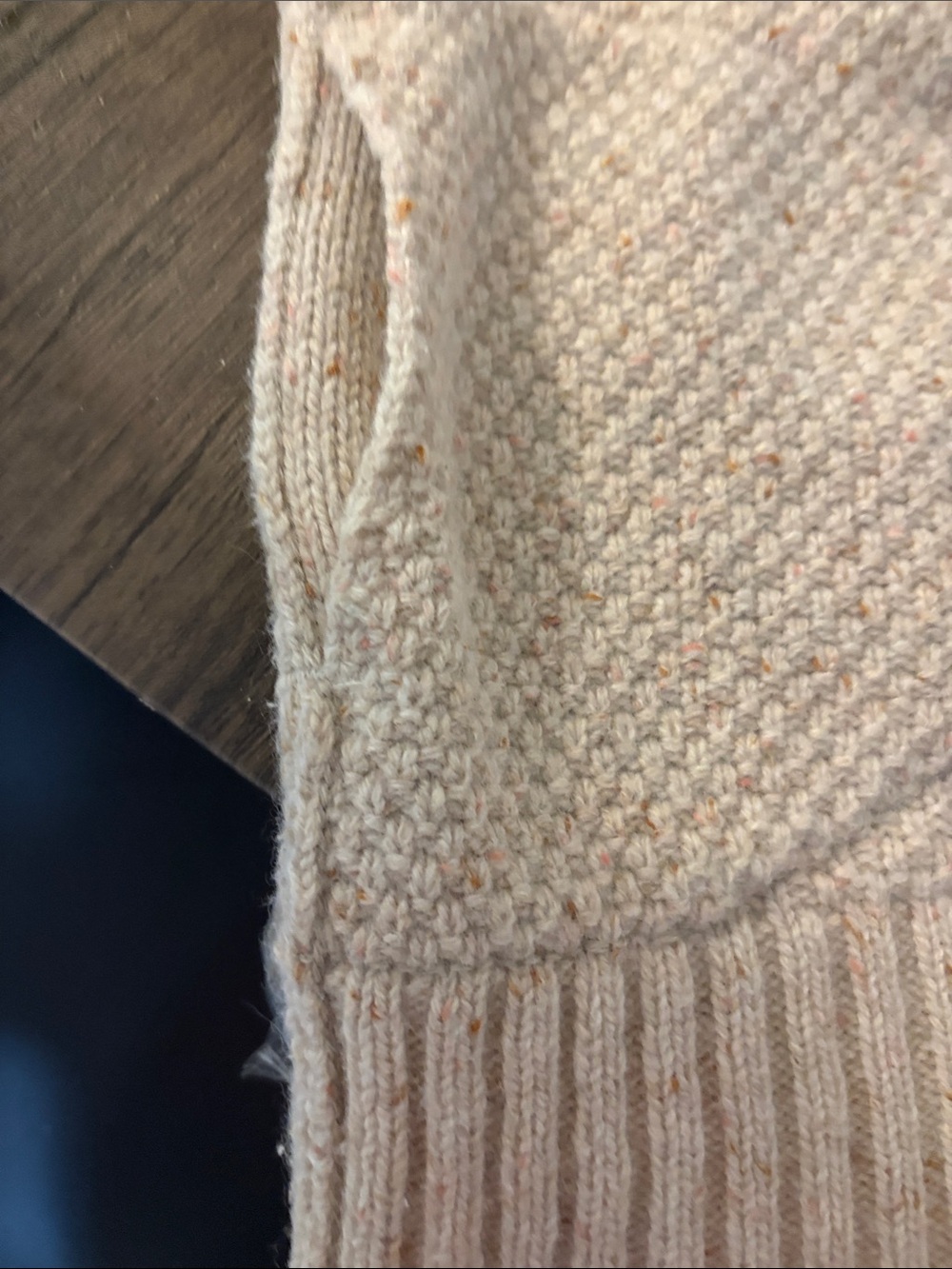 REI Cream Textured Turtleneck Sweater with side pockets - Picture 5 of 8